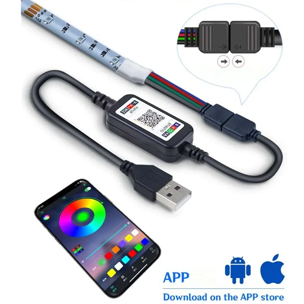 5V 2835RGB light Strip Set LED Cabinet Decoration Running Horse Running App Bluetooth USB Connection Atmosphere Light Strip