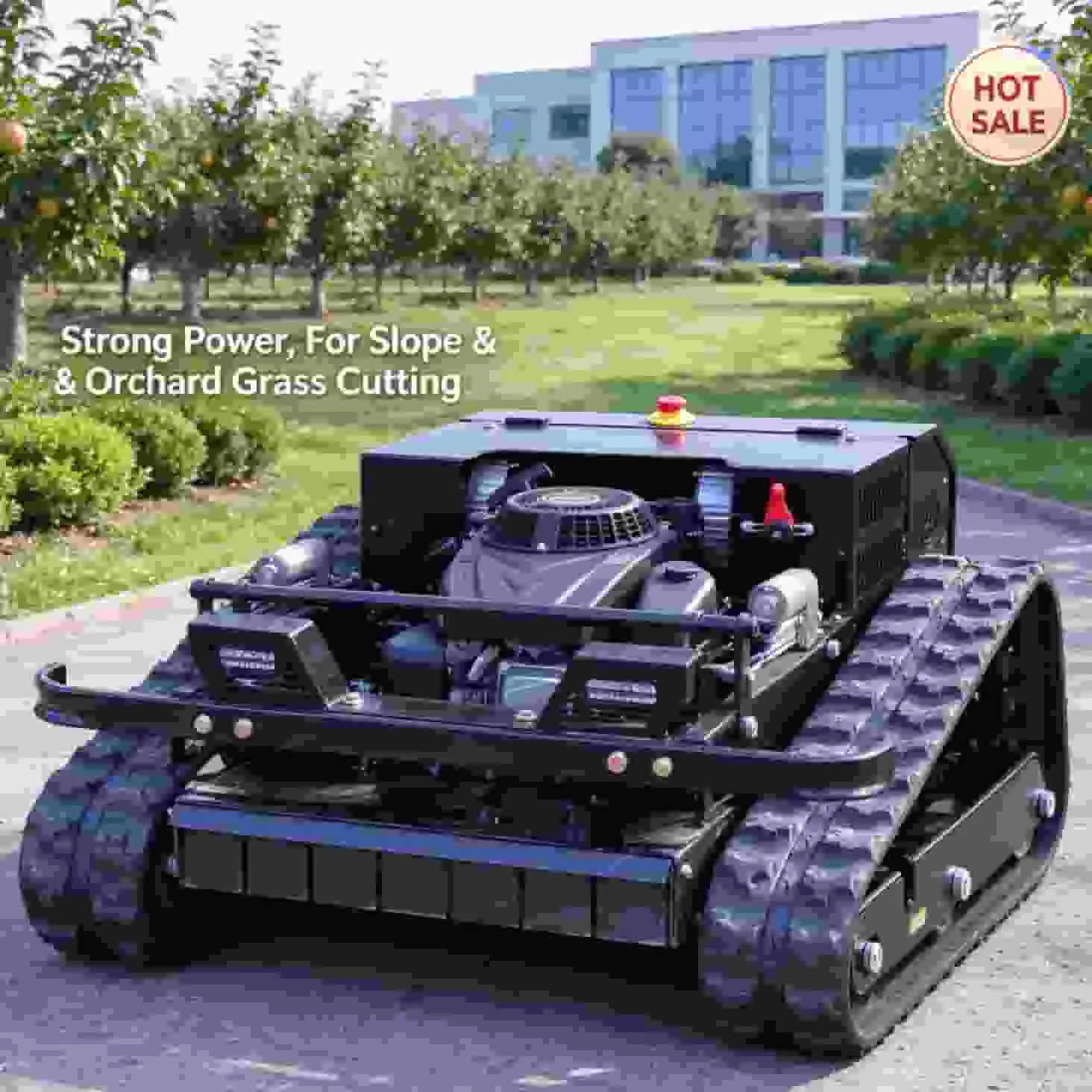 Customized flower nursery zero turn remote flail lawn mower with adjustable cutting width, protect flowers while removing weeds