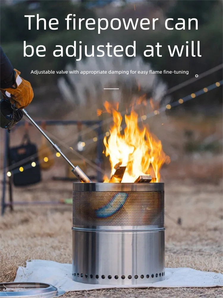Portable Butane Torch Flame Gun Outdoor Camping BBQ Extended Detachable Stainless Steel Wood Handle Fire Lighter Charcoal