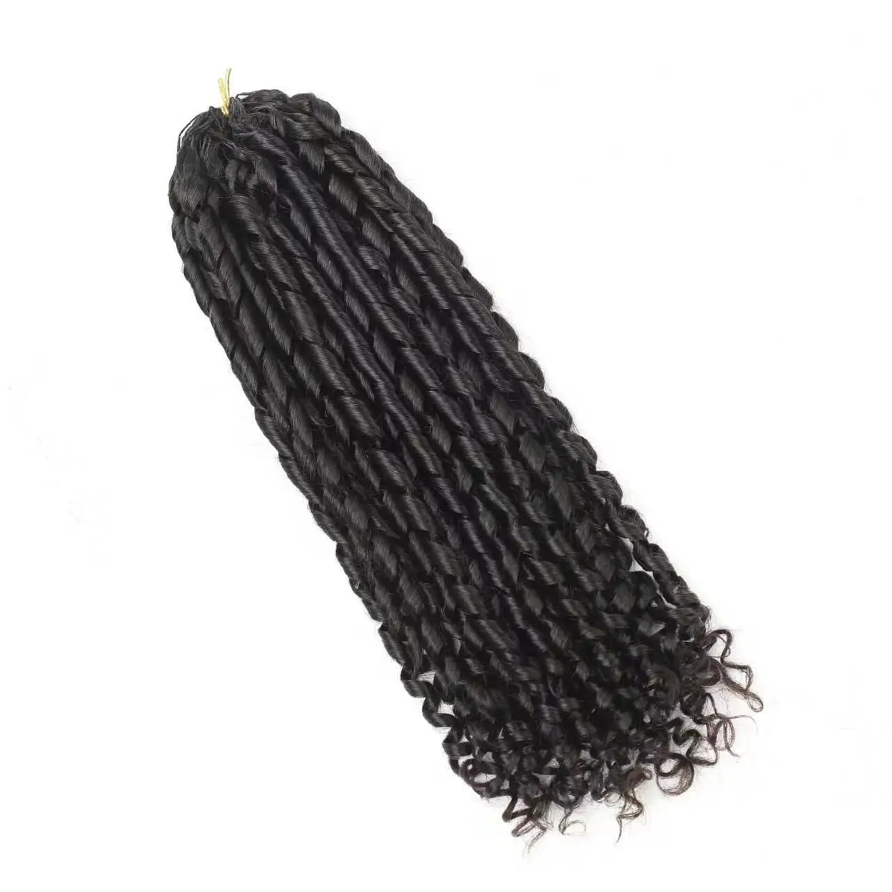 Small Spirals Pixie Curly Feathered Human Crochet Hair For Braiding 100% Raw Human Hair Extensions Pre-Separated Miracle Knots image 3