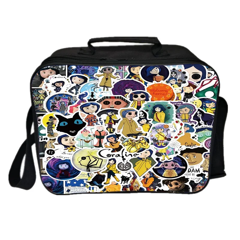 

Coraline Hot Film Модная квадратная изоляционная сумка с мультяшным 3D принтом Сумка для обеда Студенческая сумка для еды и пикника Детская повседневная сумка для хранения Mochila