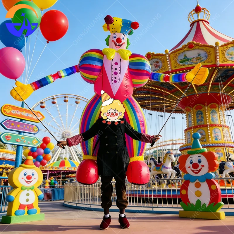 

Outdoor Super Circus Joker Inflatable Clown Model Puppet Light Oxford Cloth Durable Suitable For Parades Advertising Equipment