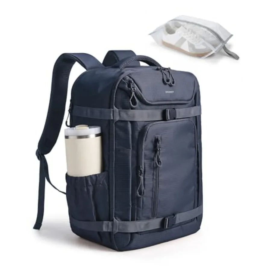 

40L Travel Backpack for Women and Men Fits 17-Inch Laptop, Airline Approved Carry On Backpack with Wet Pocket and Shoe Pouch, W