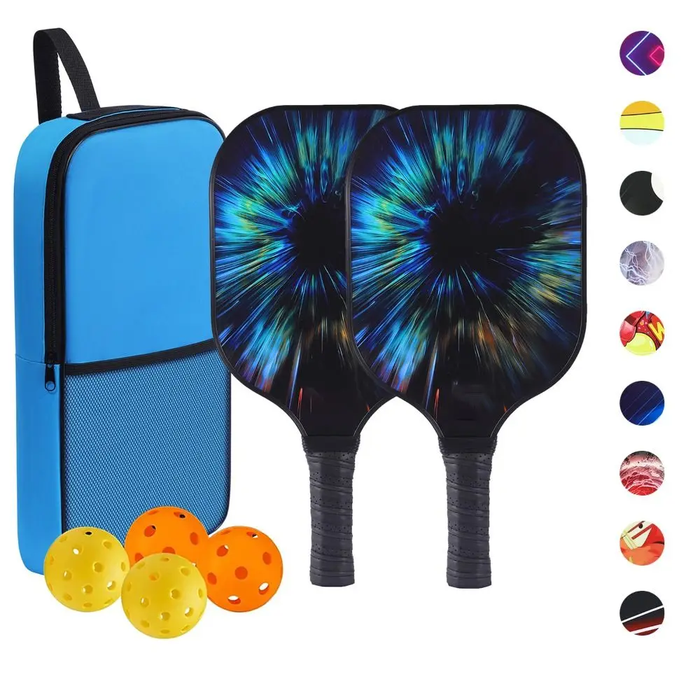 Conjunto de mochila portátil para raquetes de pickleball, superfície de fibra de vidro, alça antiderrapante, saco de pás de pickleball compatível com à prova de choque