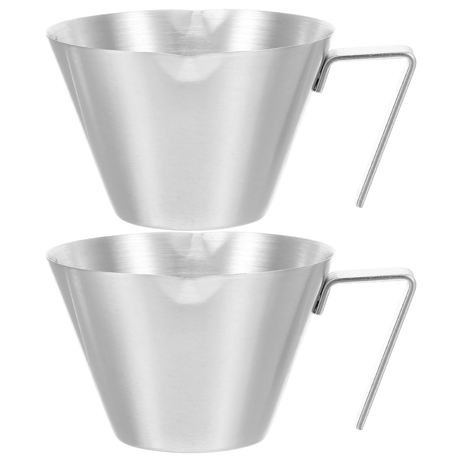

2Pcs Stainless Steel Espresso Measuring Cups Double Spout 3.4oz Coffee Creamer Pitchers Metal Shot Glasses Precise Measurement