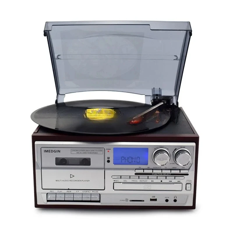 CE Free Customs Clearance Vinyl Record Player With CD Player Cassette Recording And Player USB SD FM Radio