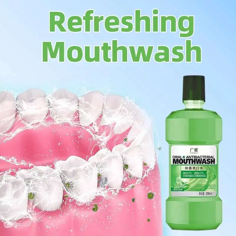 マウスウォッシュミント-緑茶-オレンジマウスウォッシュ歯の汚れ悪い除去フレッシュブレス口腔抗菌クリーニングツール-250-ミリリットル