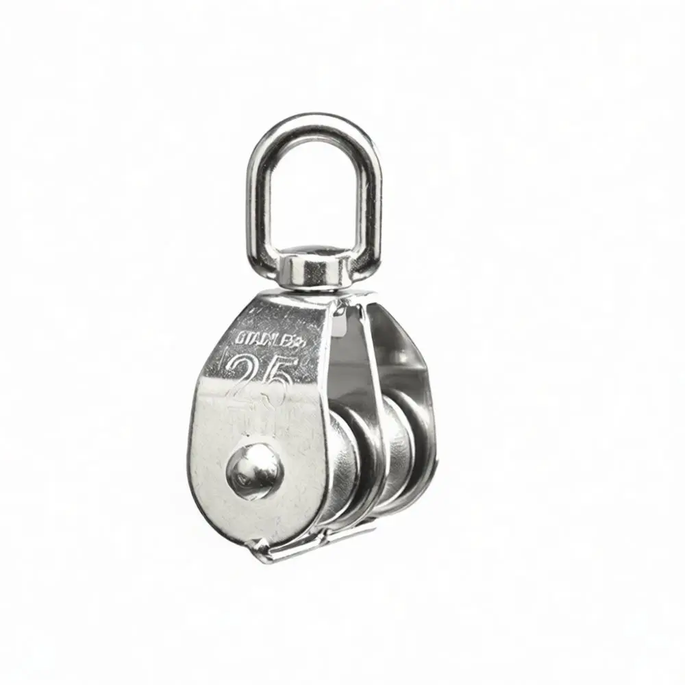 Heavy Duty U Type Pulley Hook Fixed Lifting Wheel 304 Stainless Steel Wire Rope Cable Hoist For Material Handling Tool