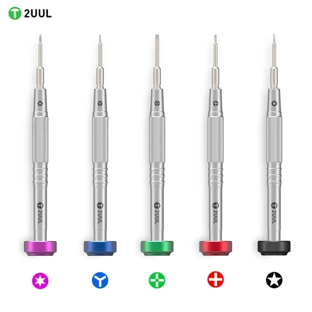 2UUL Extra Hard Screwdriver Pentalobe 0.8mm/Philips 1.2/Tri-Point 0.6mm/Convex Cross 2.5mm/Torx T2 For Mobile Phone Repair