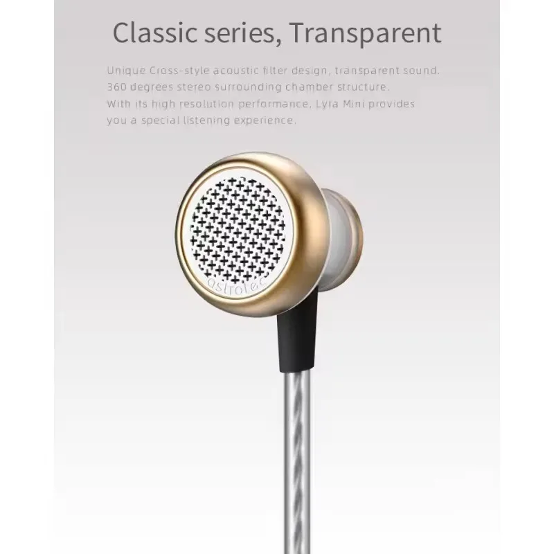 Astrotec Lyra Mini HIFI in-Ear Earphones 14mm Full Range Dynamic High Resolution IEMs Coil Unit with 3.5mm Durable Metal Plug
