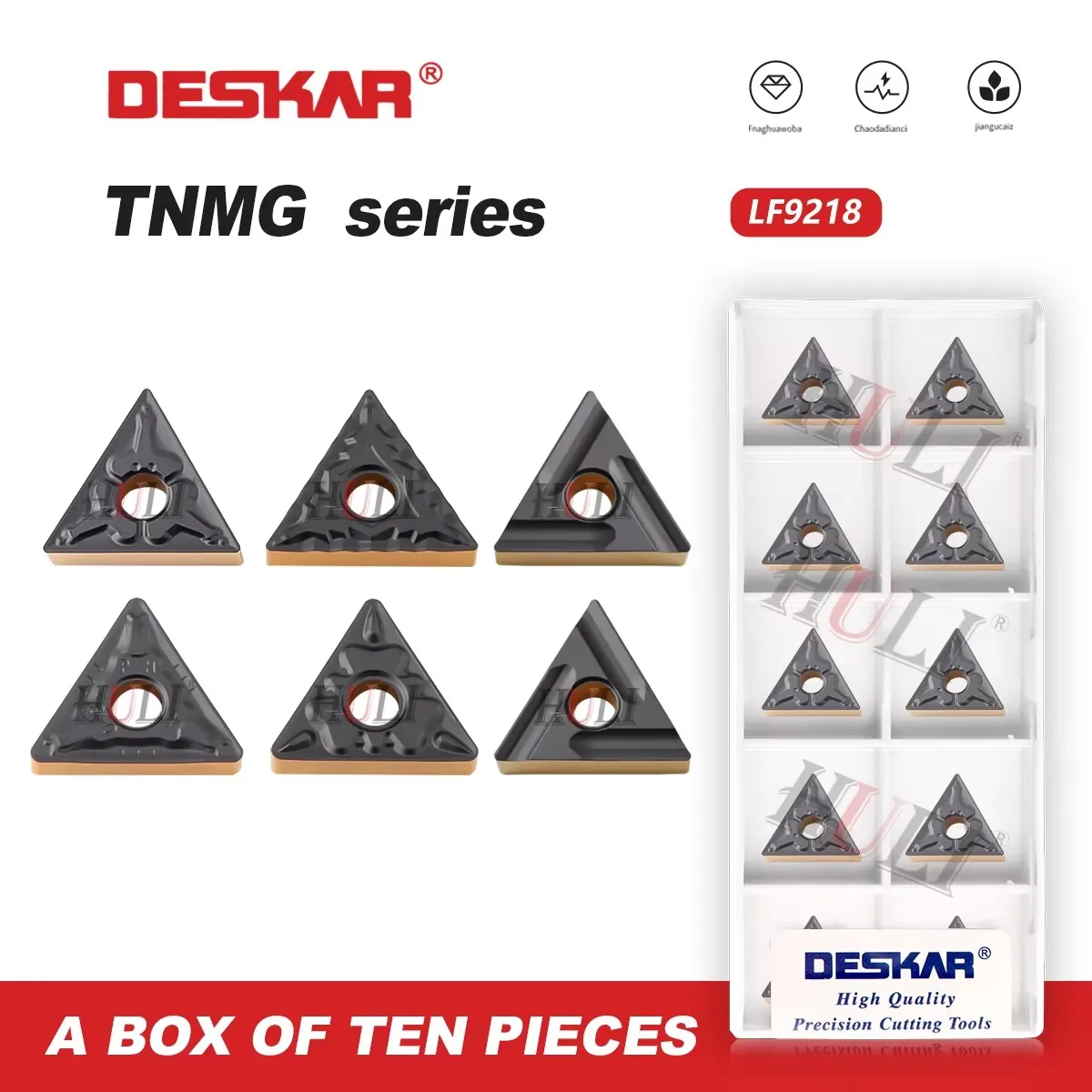 TNMG160404/08/12-TM/CQ/HQ/R/L-S LF9218 DESKAR 100% Original Dual Color Lathe Wear-Resistant Blades Use For Processing Steel Part