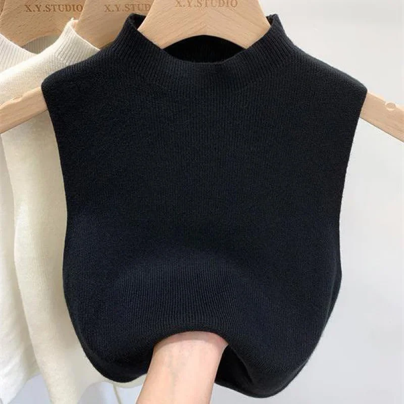 Women Knitted Tank Top Summer Fall Slim Sweater Short Sleeveless Solid Spring Autumn Sweaters Pullovers