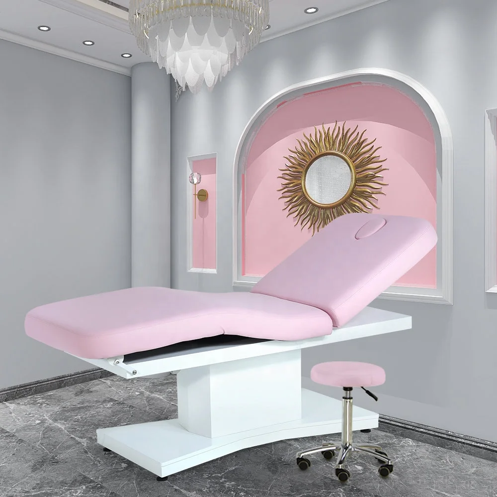

Motorized Reclinable Height and Backrest Therapy Spa Salon Cosmetic Electric Beauty Treatment Massage Table Facial Bed