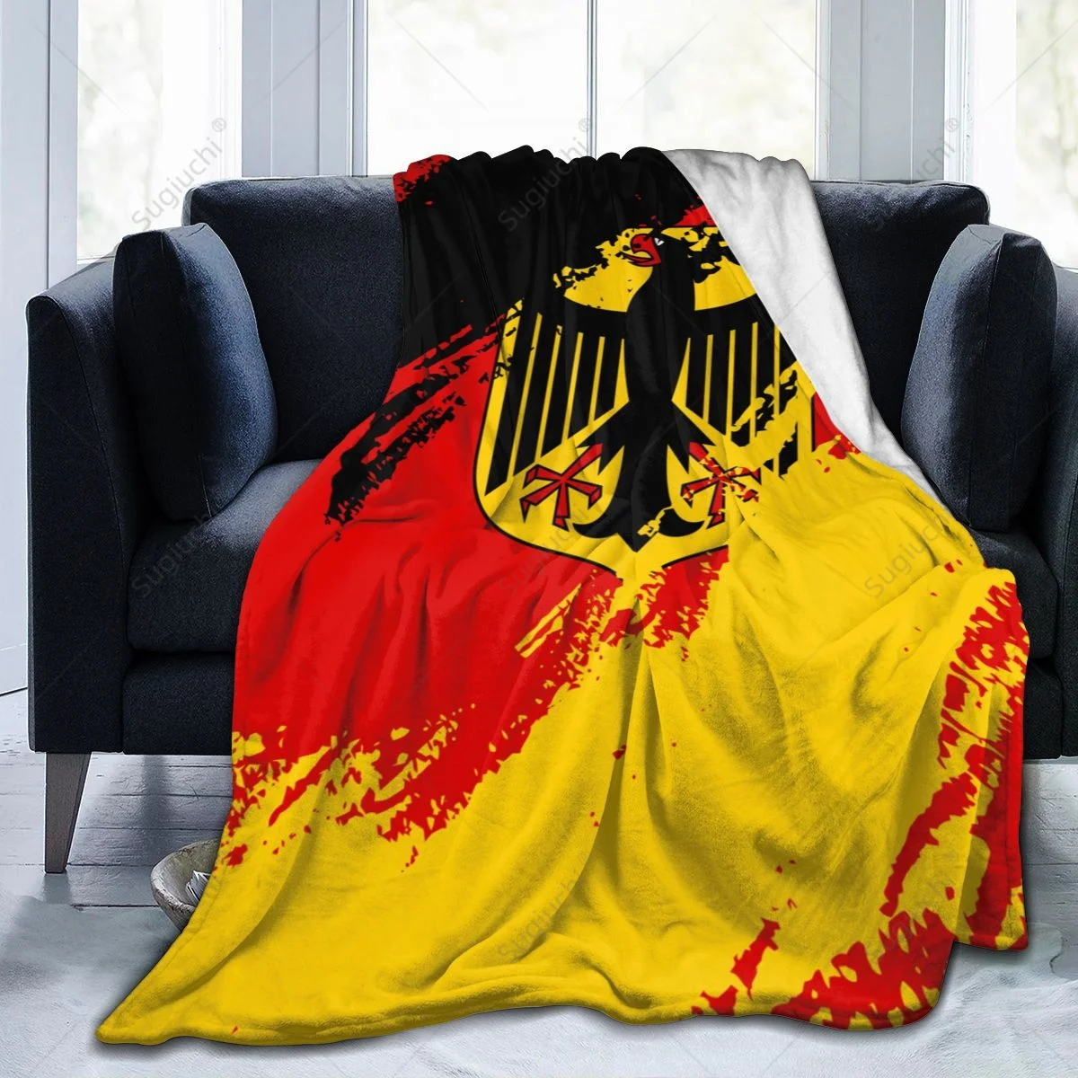 Blanket Germany Flag Color Flannel Multifunction Camping Sofa Cover Keep Warm