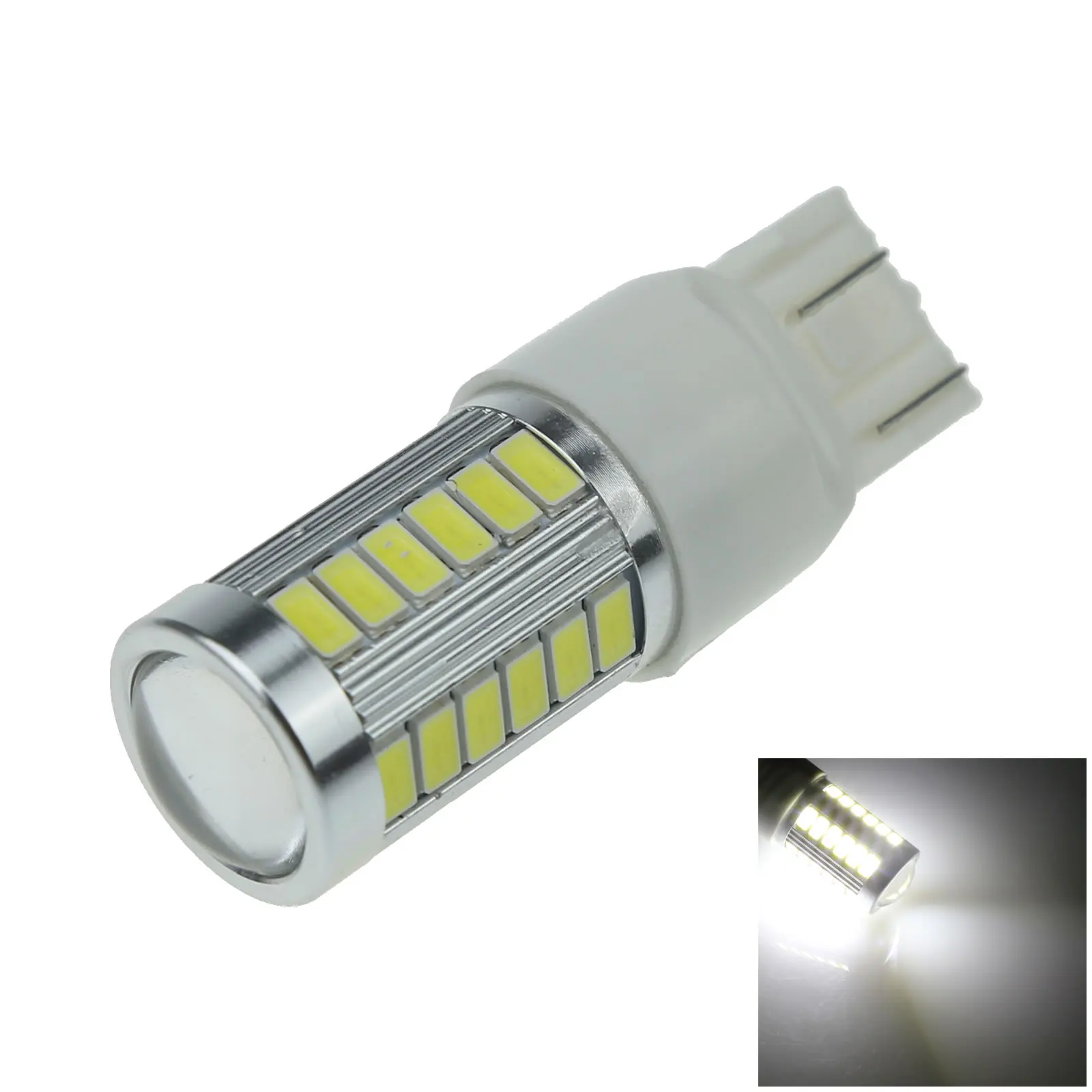 1x White Car 7443 Brake Light Parking Blub 33 Emitters 5630 SMD LED W21/5W T20 G024-W