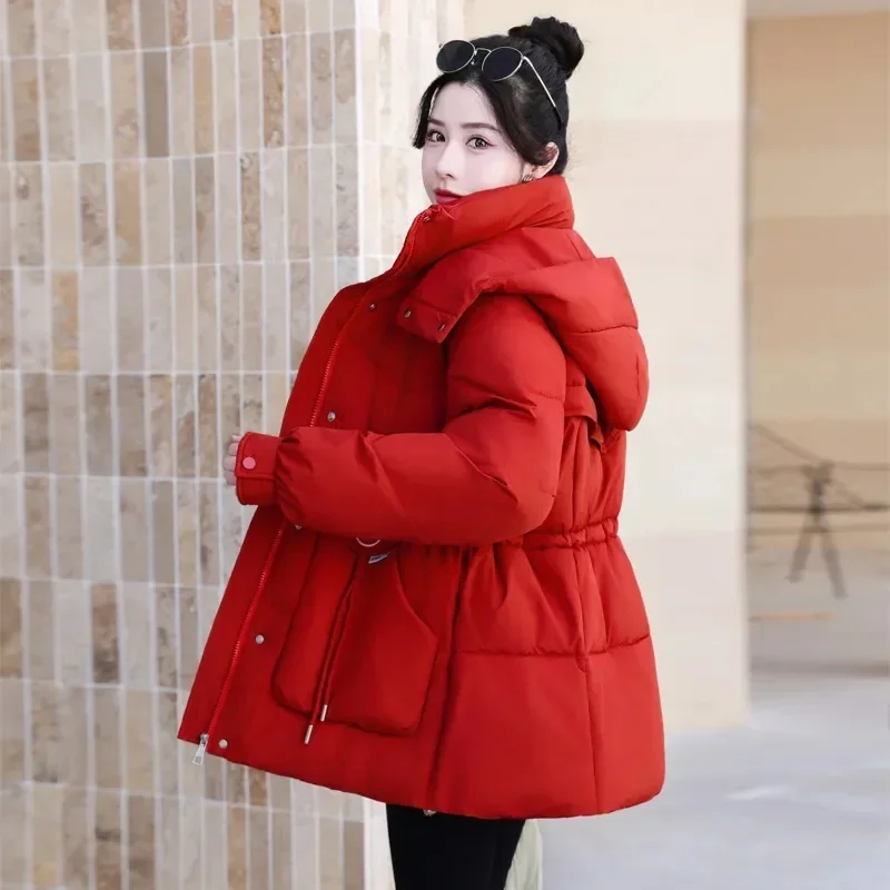 2024 Winter neue Schnee tragen Mantel Parkas Jacke Frauen Kapuze Parka dicke warme weibliche Puffer Jacken Student Mäntel Kleidung Outwear