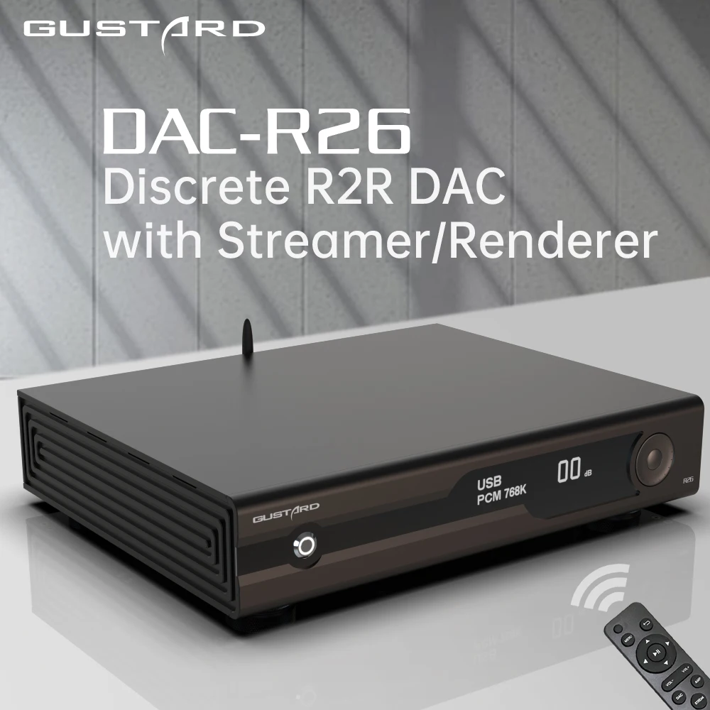 Gustard DAC-R26 R2R Architecture HIFI Desktop Bluetooth 5.0 Streamer Decoder DAC يدعم LDAC، AAC، SBC، APTX، APTX LL، APTX HD