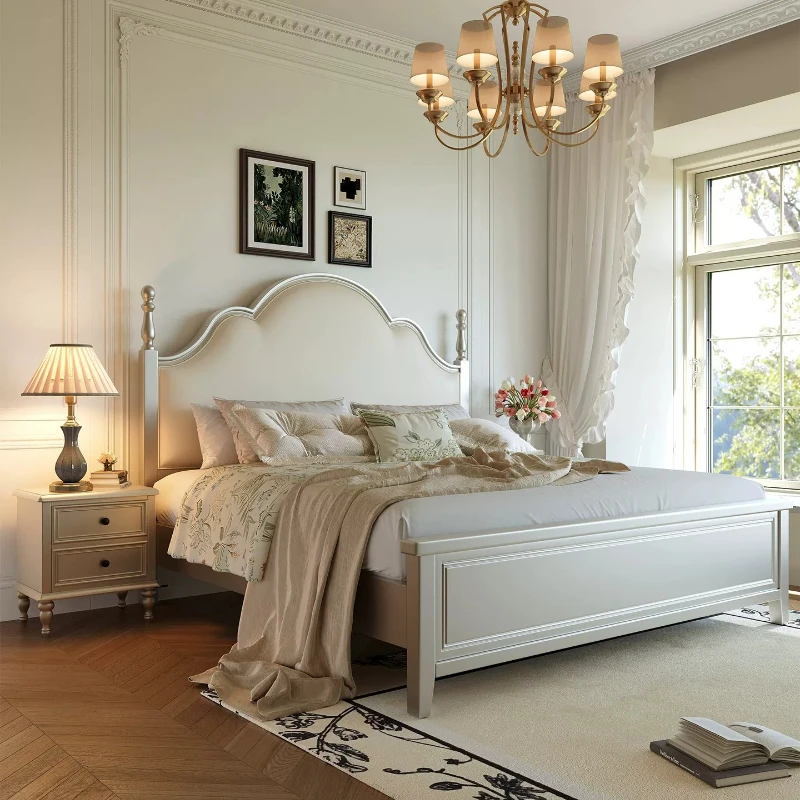 Modern Luxury Bed Queen European Children Queen Full Simple Sleeping Bed Bedroom Headboards Letto Matrimoniale Home Furniture