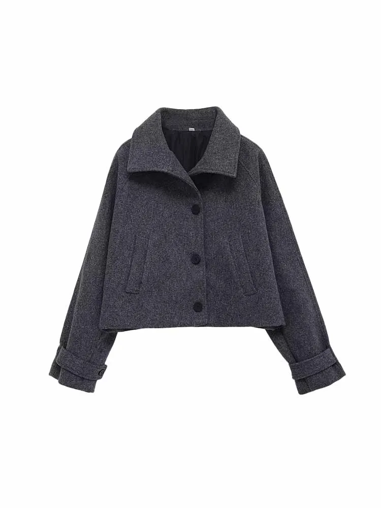 

HH Woman Spring Fashion Casual Long Sleeves Single Breasted Lapel Loose Short Windbreaker Female Versatile Street Style Coat