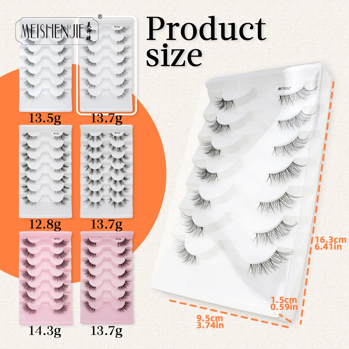 MEISHENJIE 3/7 paires de demi-Cils de chat doux 3D Cils de vison vaporeux moelleux à la main Faux Cils outil de maquillage réutilisable demi-Cils