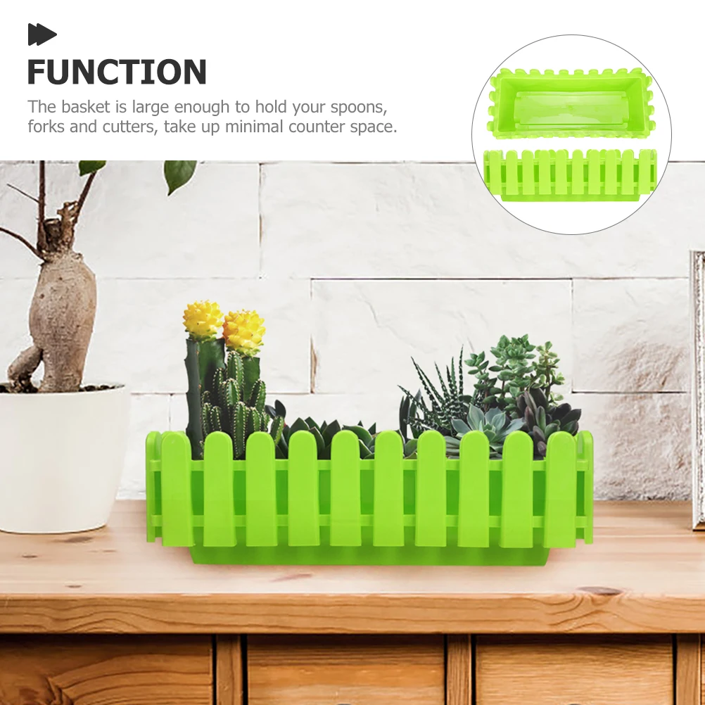 

2 Pcs Flower Pot Fence Pots for Plants Planter Rectangle Window Succulents Rectangular Plastic Outdoor Holder