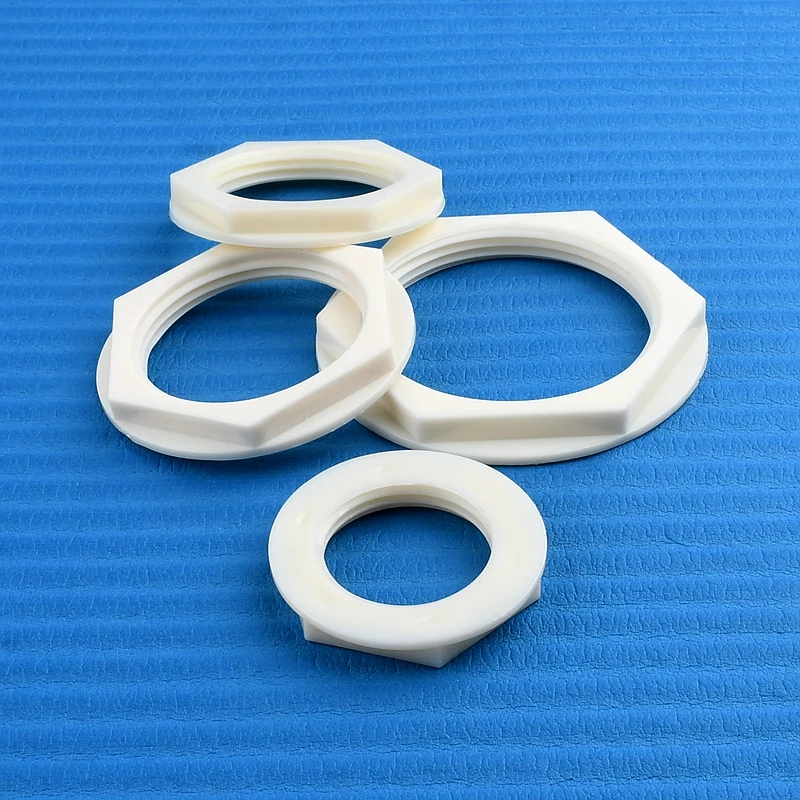 2~100PCS Female thread 1/2~2 Inch White Plastic Nylon Hexagon Fastening Nut Garden Micro Irrigation Pagoda Screw Cap Accessorie