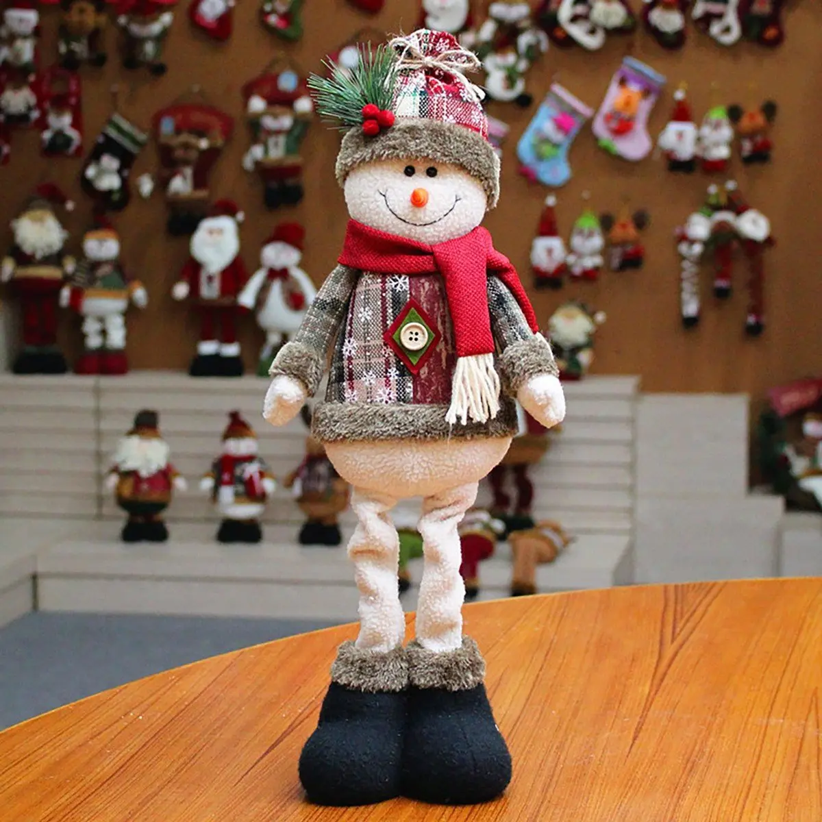 3PCS Christmas Decorative Christmas Dolls Reindeer Santa Claus Standing Doll New Year Ornament Christmas Merry Christmas