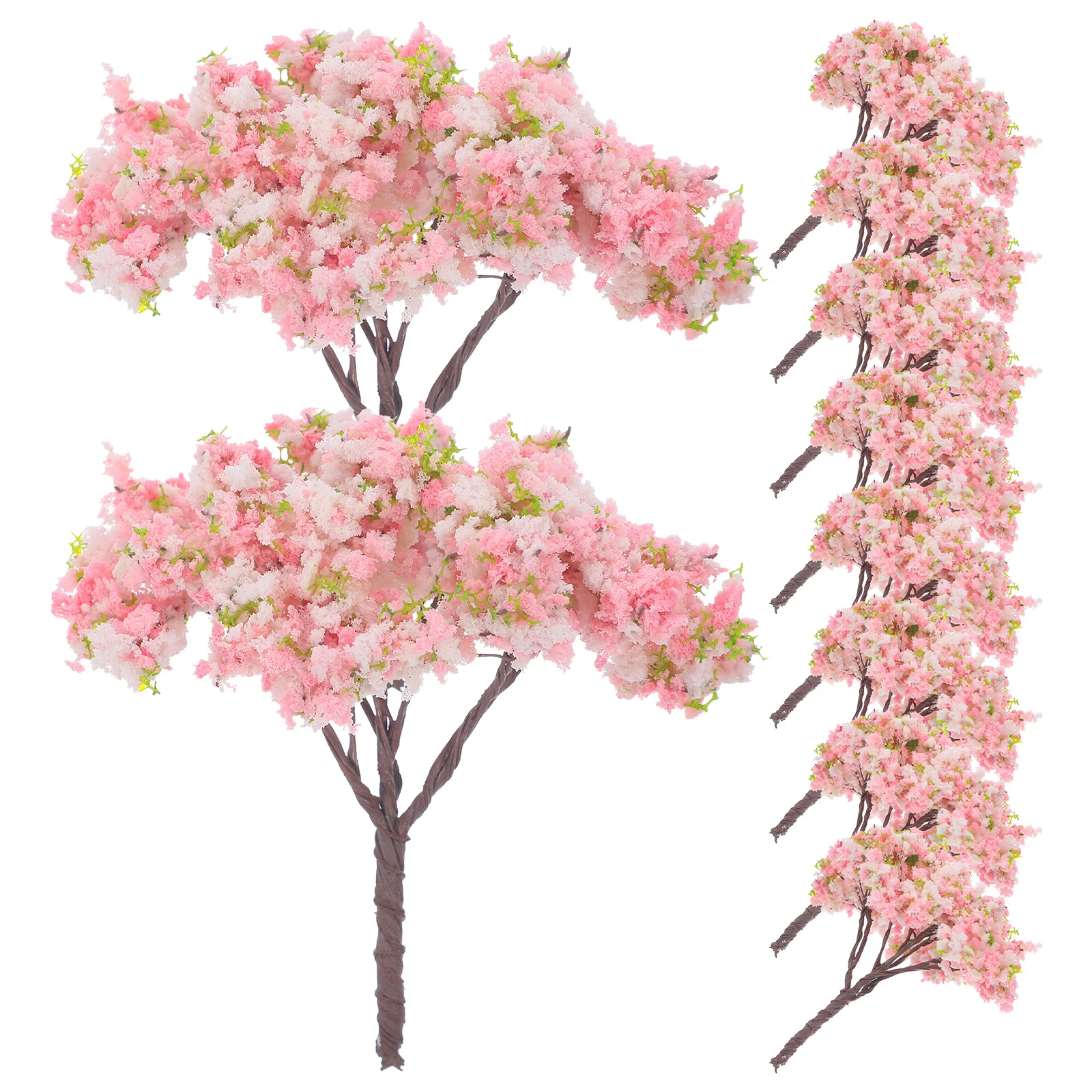 

10 Pcs Tree Model DIY Micro Landscape Accessory Simulation The Flowers Mini Decoration Sand Table Plastic Miniature