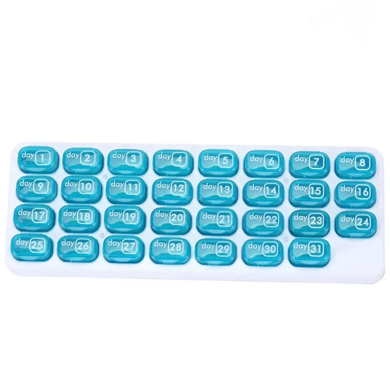 Pastillero mensual de 31 rejillas con forma de teclado extraíble, pastillero para medicina, contenedor dispensador de tabletas, organizador de pastillas Pastillero