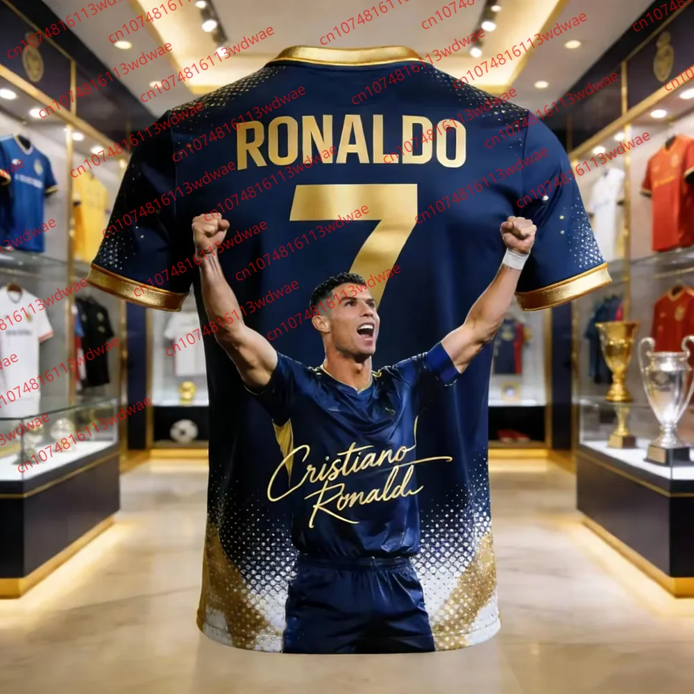 2026 Summer Ronaldo Soccer Top Print Outfit Football Adult Outdoor Leisure Activities Jersey Tee Loose Comfortable Kid T-shirt