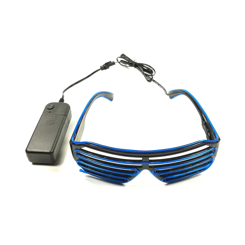 1 Stück Blinkende Shutter-Neon-Rave-Brille Leuchtende Happy-Bar-Nacht-LED-Sonnenbrille für Männer Frauen Jungen Mädchen Deko-Brillen – Detail 3