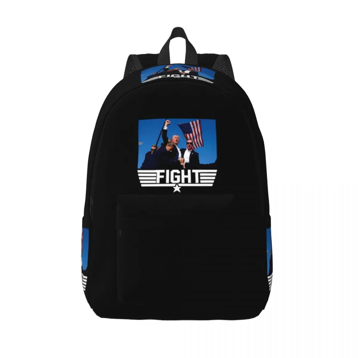 2024 Trump Fight For America Backpack for Men Women Fashion School Work Daypack Trump Shot Meme College Shoulder Bag with Pocket