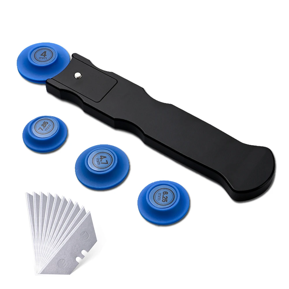 

FOSHIO резак для виниловой пленки, позиционирующий нож с валиком 4 размера, 10 шт., металлическое лезвие, тонировка окон, инструмент для резки зазоров