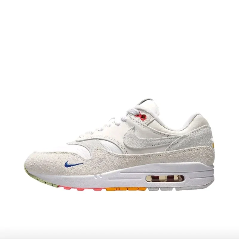 

Мужские и женские кроссовки Nike Air Max 1, экологически чистые материалы, ретро-стиль, противоскользящие кроссовки, белый, бежевый