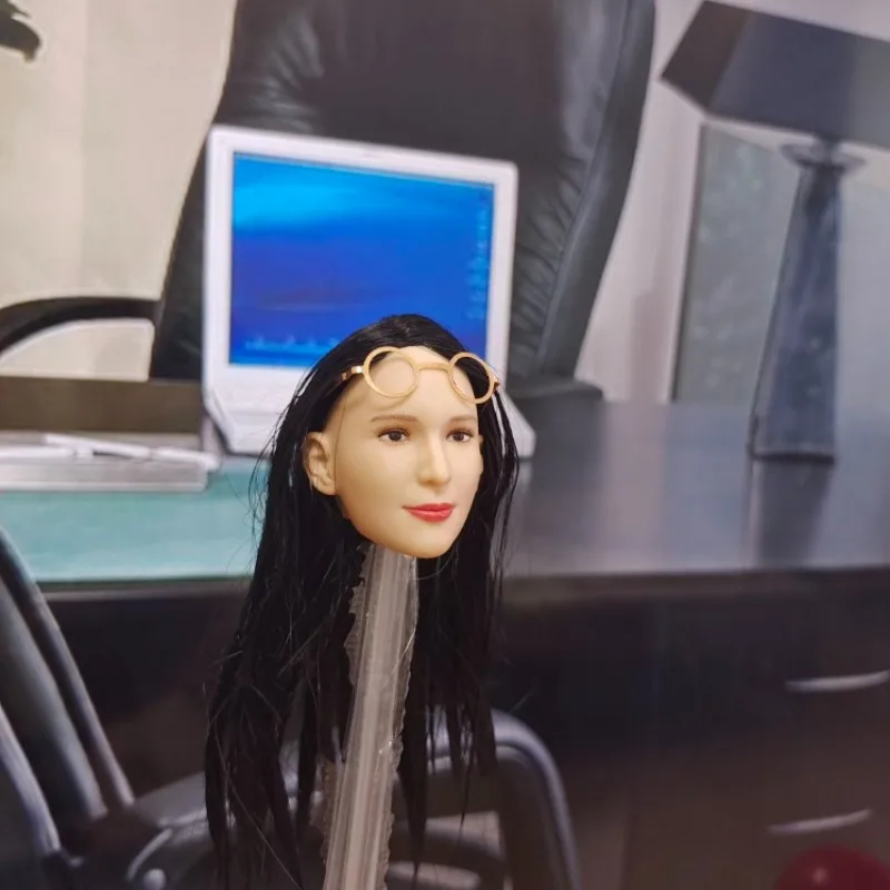 

1/6 Scale Female Soldier Beauty Head Carving Office Secretary Head Sculpt for 12-inch Action Figures Body Props Accessories