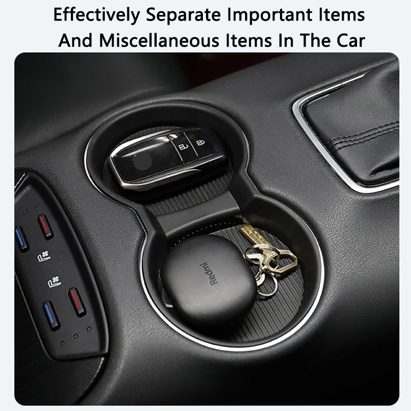 QHCP Car Water Cup Holder Partition Pad Non-slip Central Water Cup Storage Mat For Toyota Harrier Venza 2022 Interior Accessory