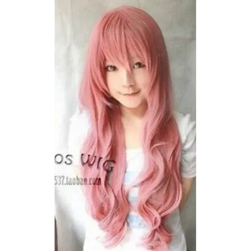 80CM Vocaloid Luka Ruka Magnet Long wavy pink color Cosplay Wig