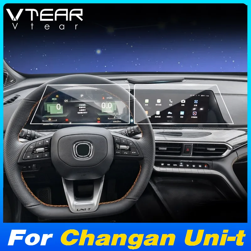 Vtear Car Console Transparent TPU Stickers Cover GPS Navigation Protective Film Decoration Accessories For Changan Uni-t 2024