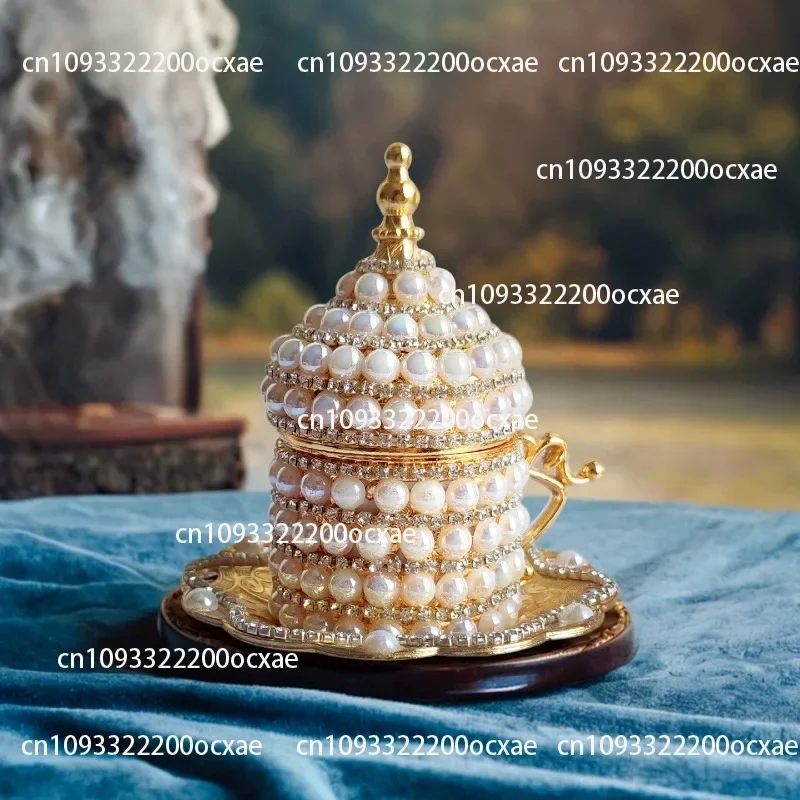 turkey-imitation-pearl-coffee-cup-light-luxury-gold-set-european-court-style-hand-punch-italian-concentrated