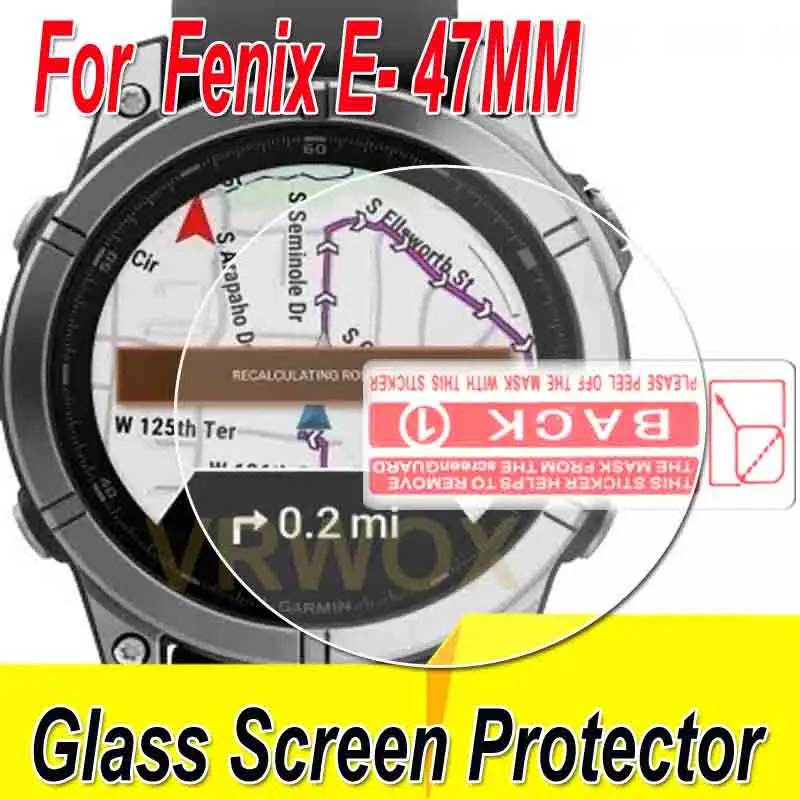 

2PCS Glass Screen Protector For Watch GBX-100-2A Fenix E- 47MM fenix 8 - 47mm fenix 8 - 43mm ,2.5D Rounded Edges 9H