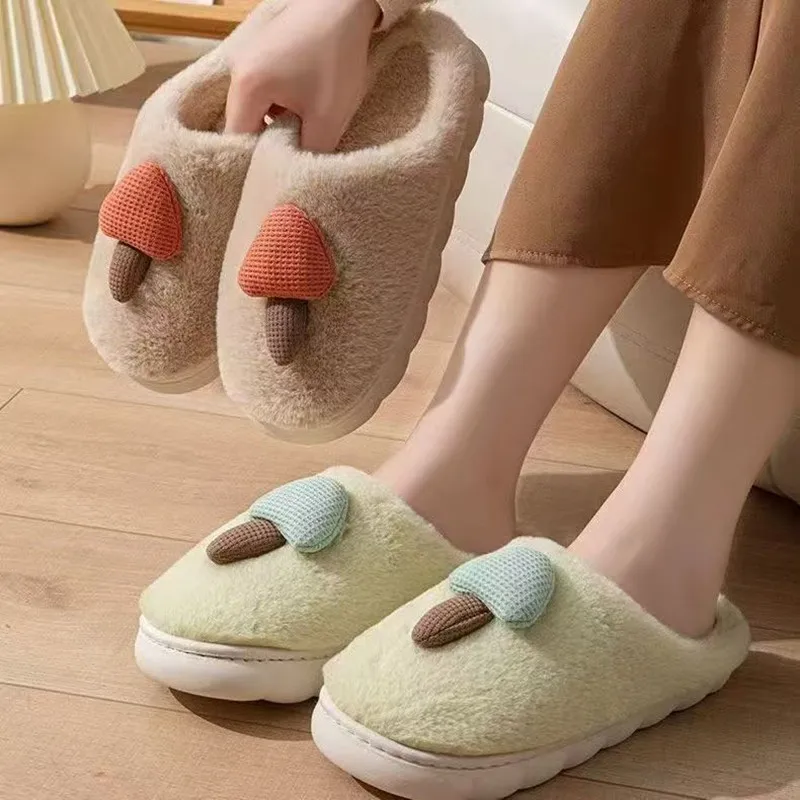 

2026 Winter cotton slippers for women soft indoor sole suitable for home use anti-slip cute plush cotton shoes