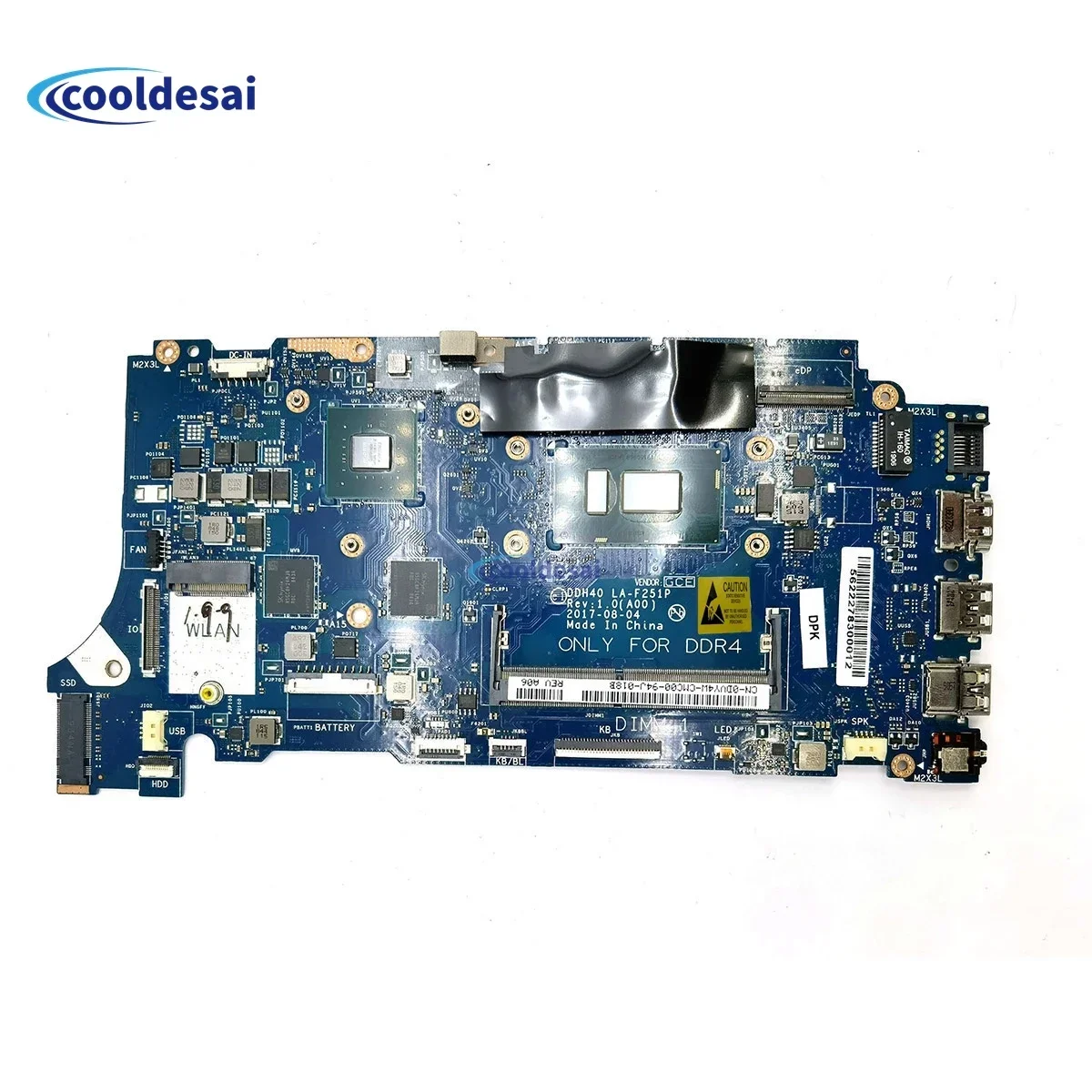 

For DELL Inspiron 7572 7472 laptop motherboard DDH40 LA-F251P CN-0TYGH6 CPU i5-8250U i7-8550U GPU MX150 100% test work