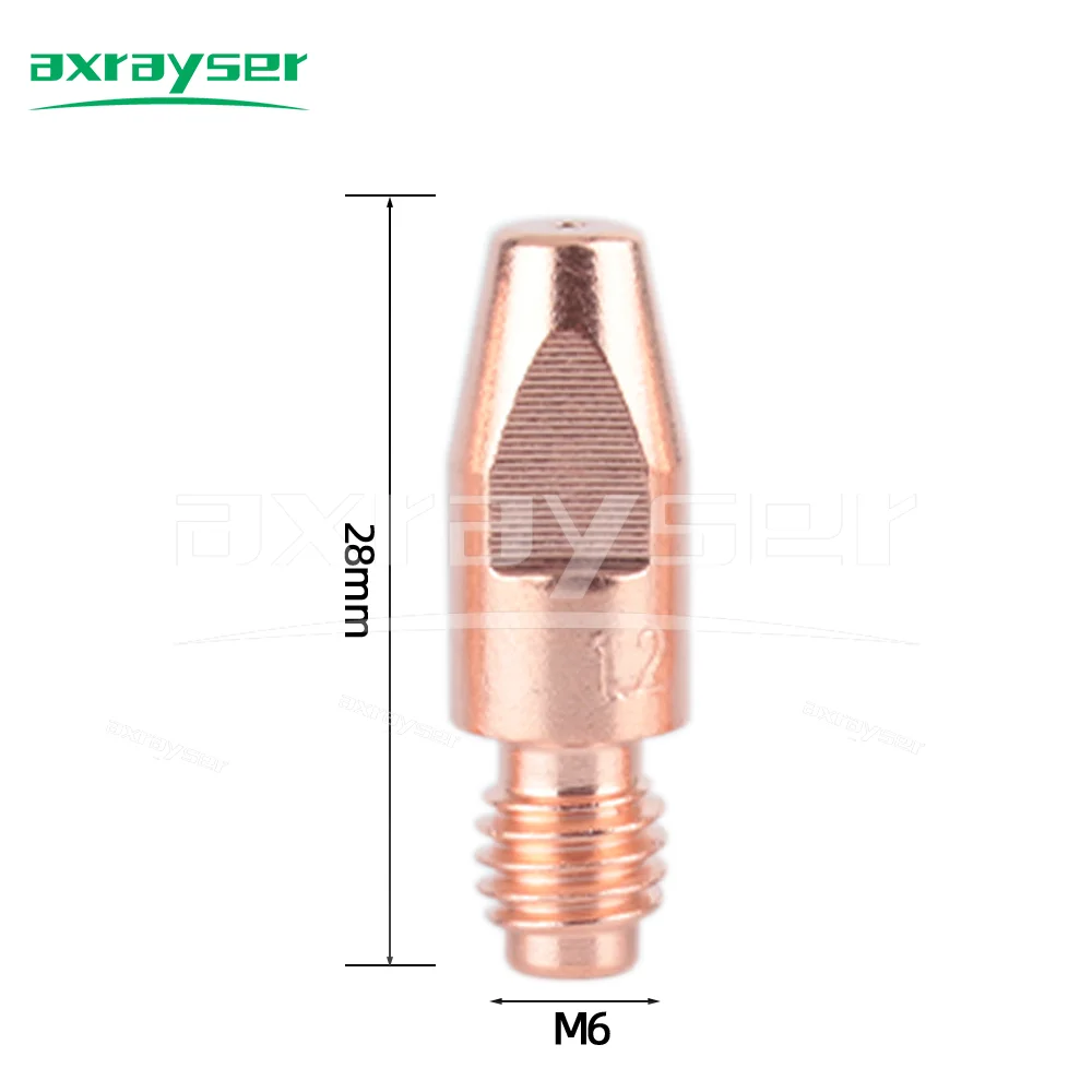 24KD 25AK Punte di contatto in rame Ugelli di saldatura MIG MAG GMAW Punta della torcia di saldatura M6x28mm Accessorio per torcia di saldatura Punta MIG Ugello del gas