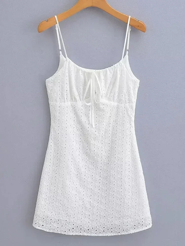 Pouvez-vous psyLady-Mini robe à bretelles sexy pour femmes, robe de plage blanche, robe de vacances élégante, évider, dos nu, fendue, dames, nouveau, été