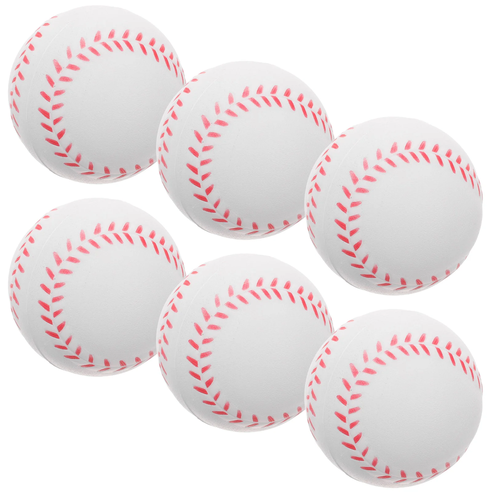 Pelotas suaves de esponja para entrenamiento de béisbol para niños, 6 piezas, juguetes de práctica, bolas de base de espuma para estudiantes de Pu al aire libre