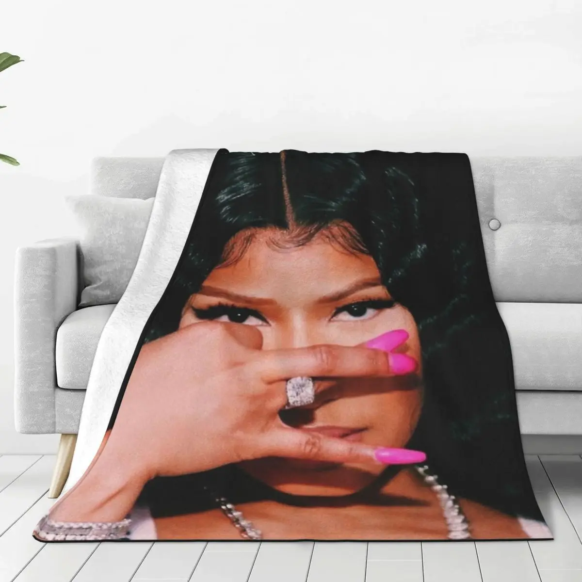 Retro Vintage Nicki Minaj Velvet Throw Blanket Blankets for Bedding Outdoor Super Soft Bed Rug