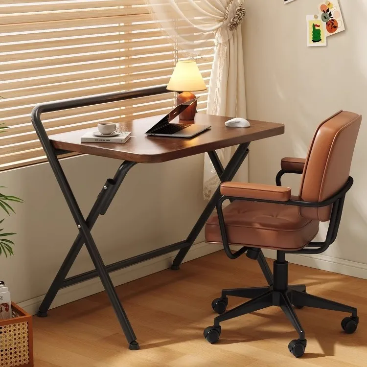 Foldable Computer Desk Carbon Steel Small Writing Table for Student Home Bedroom Bedside Supports