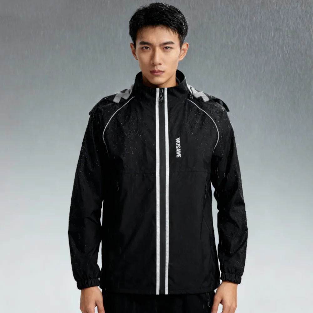 WOSAWE Motorcycle Raincoat Men Women Waterproof Rain Jacket Rider Split Reflective Hiking Motobike Riding Fishing Rainproof Coat