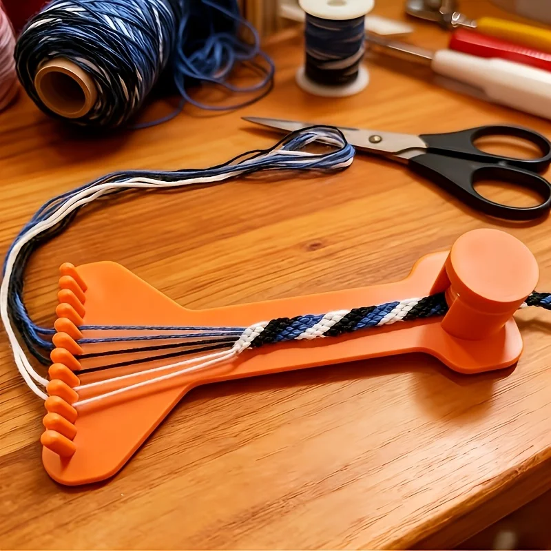 Practical 3D Printing DIY Rope Braiding Rack Mini Handmade Handcraft Weaving Tool Plastic Adjustable Weaving Toy Bracelet Making