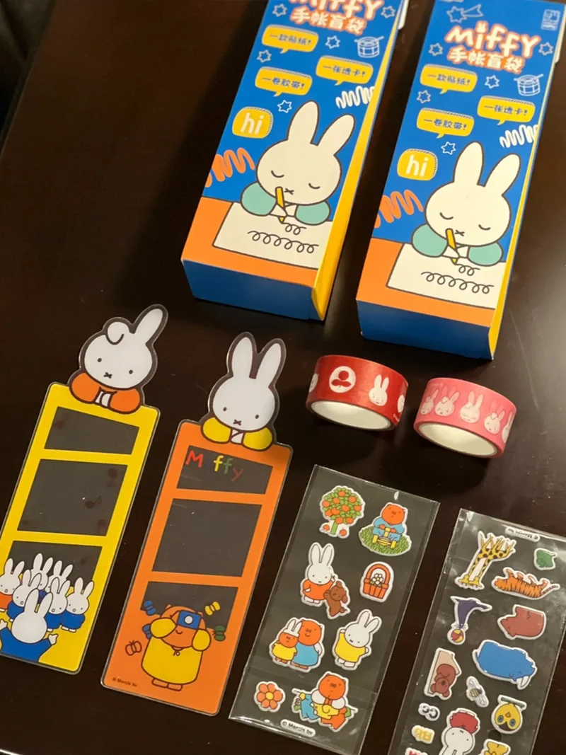 

In Stock Genuine Miffy And I Recording Life Together Series Hand-Drawn Blind Bag Stickers Miffy Stickers Diary Decoration Toy